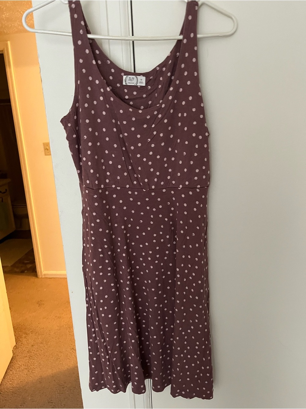 Maurices Mauve Sleeveless Polka Dot Midi Dress